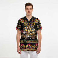 Gold Pierogi Flowers Over Dumplings Scrub Top