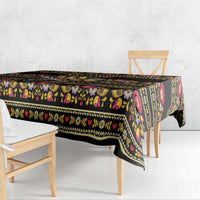 Gold Pierogi Flowers Over Dumplings Tablecloth