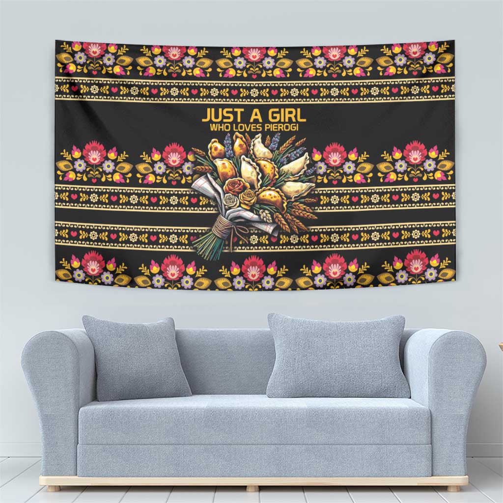 Gold Pierogi Flowers Over Dumplings Tapestry