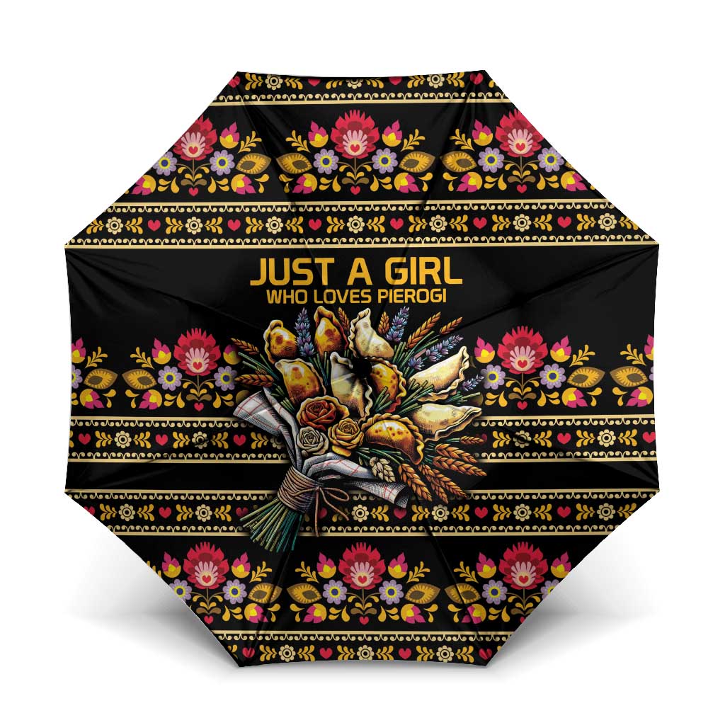Gold Pierogi Flowers Over Dumplings Umbrella