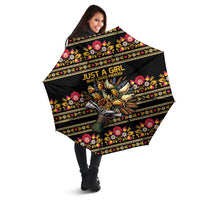 Gold Pierogi Flowers Over Dumplings Umbrella