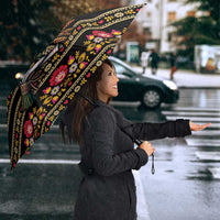 Gold Pierogi Flowers Over Dumplings Umbrella
