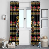 Gold Pierogi Flowers Over Dumplings Window Curtain