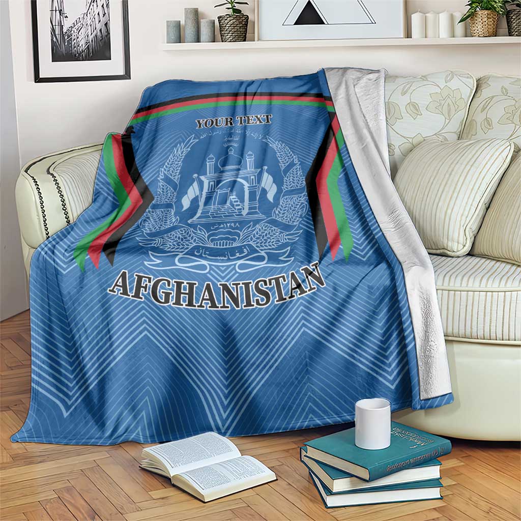 Custom Afghanistan Cricket Blanket Afghan Coat Of Arm with Special Flag