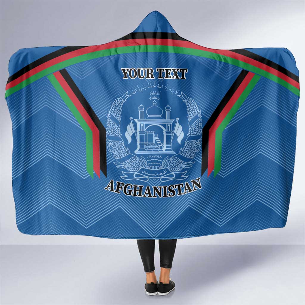 Custom Afghanistan Cricket Hooded Blanket Afghan Coat Of Arm with Special Flag