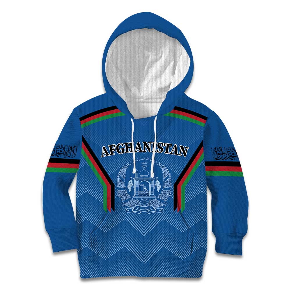 Custom Afghanistan Cricket Kid Hoodie Afghan Coat Of Arm with Special Flag - Wonder Print Shop