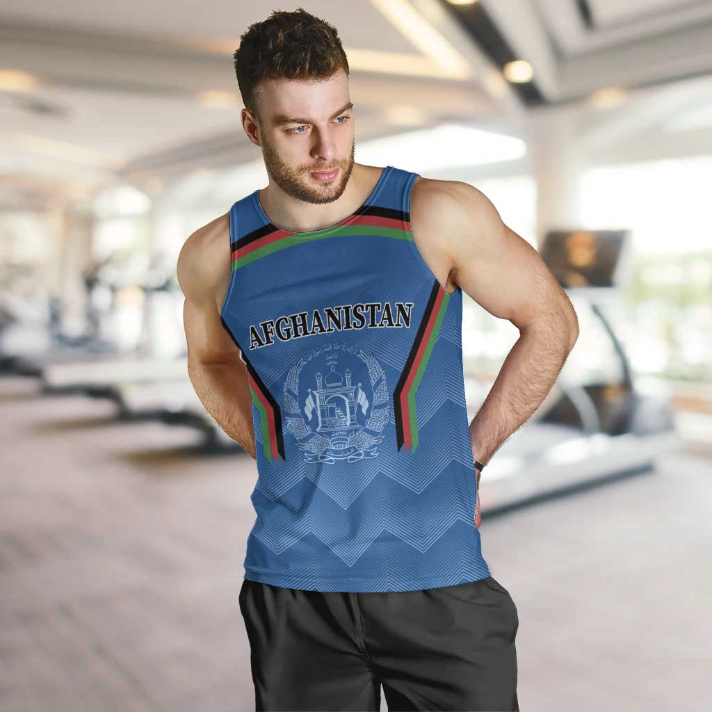 Custom Afghanistan Cricket Men Tank Top Afghan Coat Of Arm with Special Flag - Wonder Print Shop