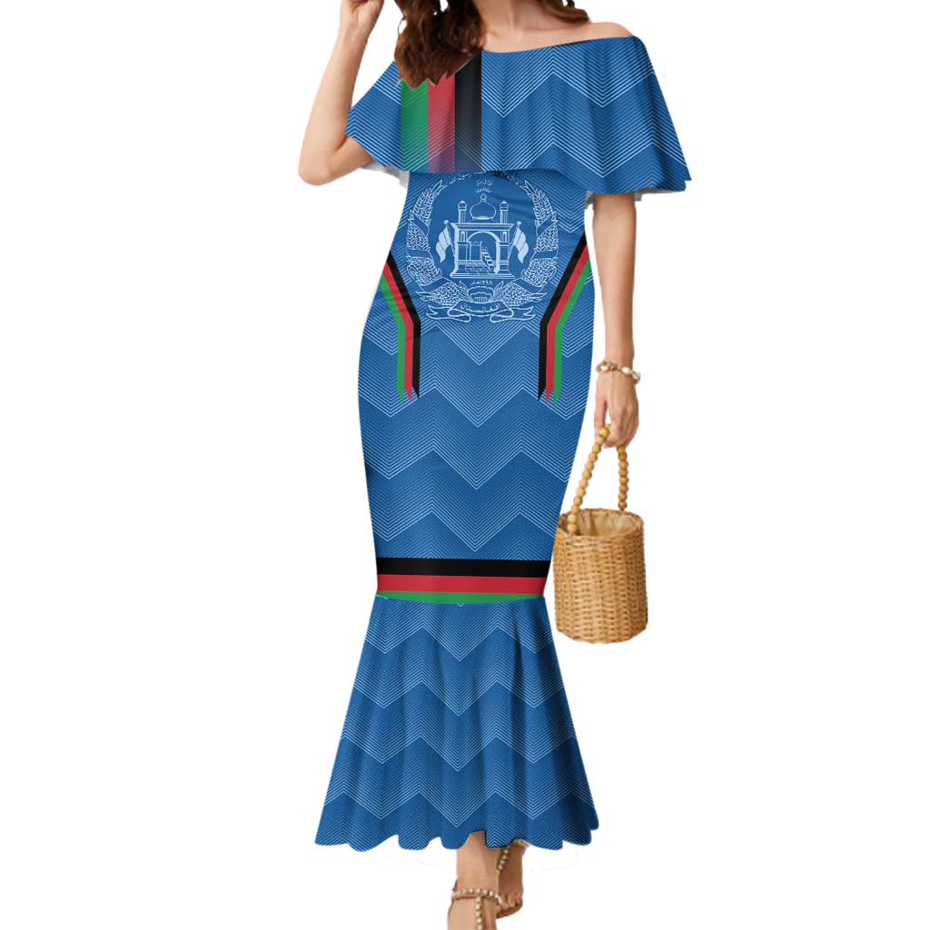 Custom Afghanistan Cricket Mermaid Dress Afghan Coat Of Arm with Special Flag - Wonder Print Shop