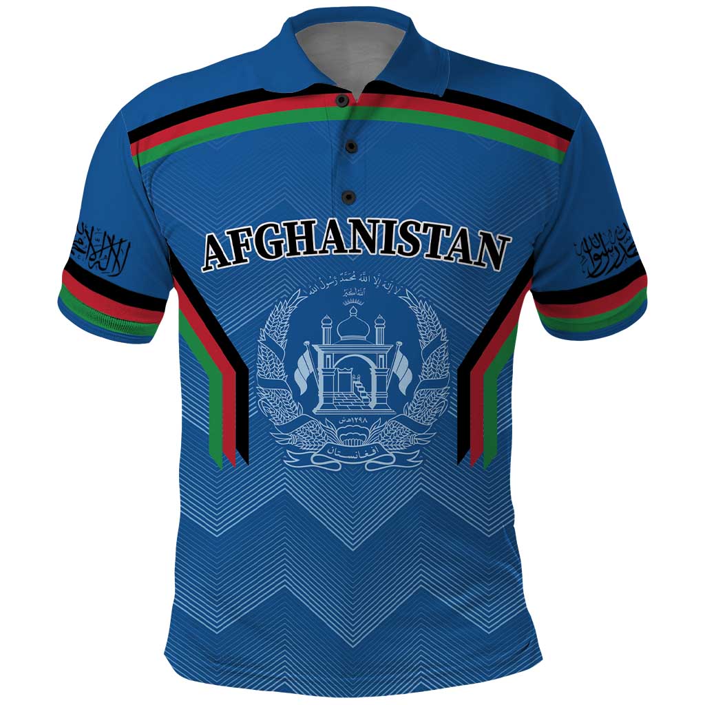 Custom Afghanistan Cricket Polo Shirt Afghan Coat Of Arm with Special Flag - Wonder Print Shop