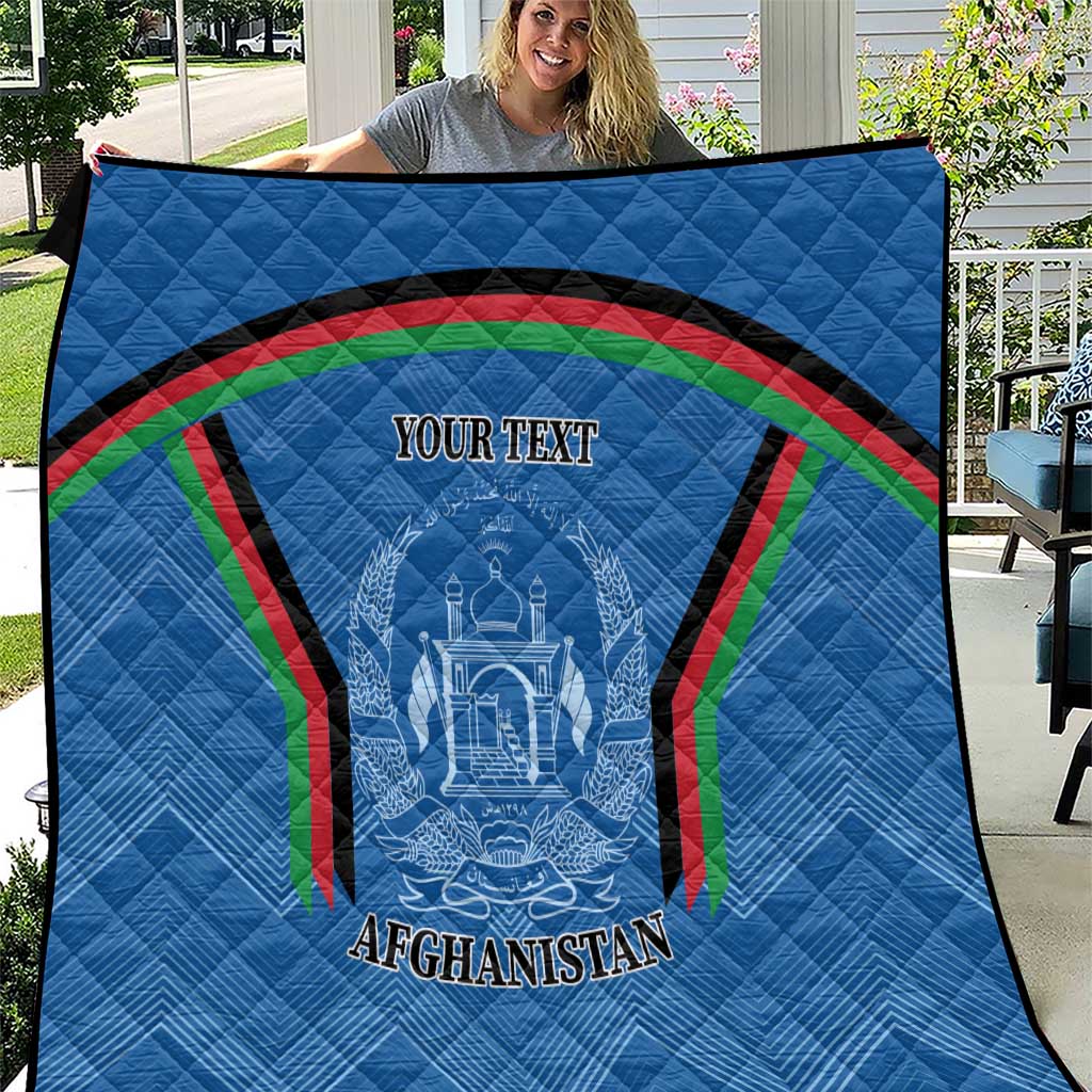 Custom Afghanistan Cricket Quilt Afghan Coat Of Arm with Special Flag