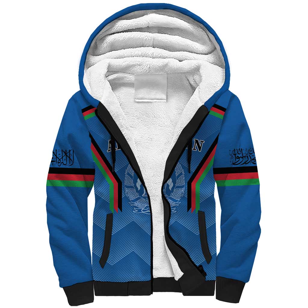 Custom Afghanistan Cricket Sherpa Hoodie Afghan Coat Of Arm with Special Flag - Wonder Print Shop