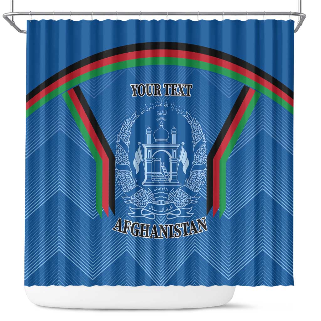 Custom Afghanistan Cricket Shower Curtain Afghan Coat Of Arm with Special Flag