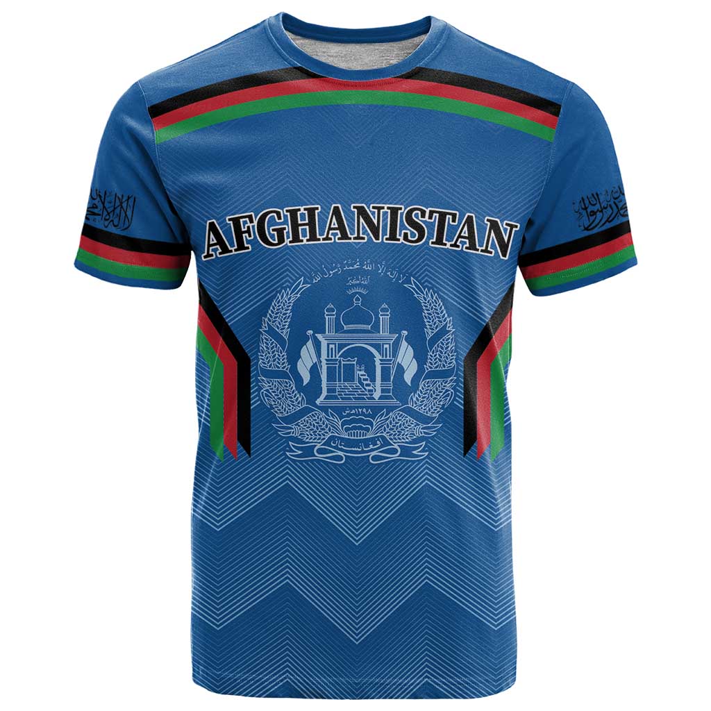 Custom Afghanistan Cricket T Shirt Afghan Coat Of Arm with Special Flag - Wonder Print Shop