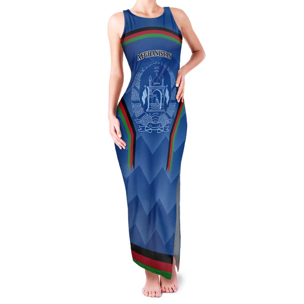 Custom Afghanistan Cricket Tank Maxi Dress Afghan Coat Of Arm with Special Flag - Wonder Print Shop