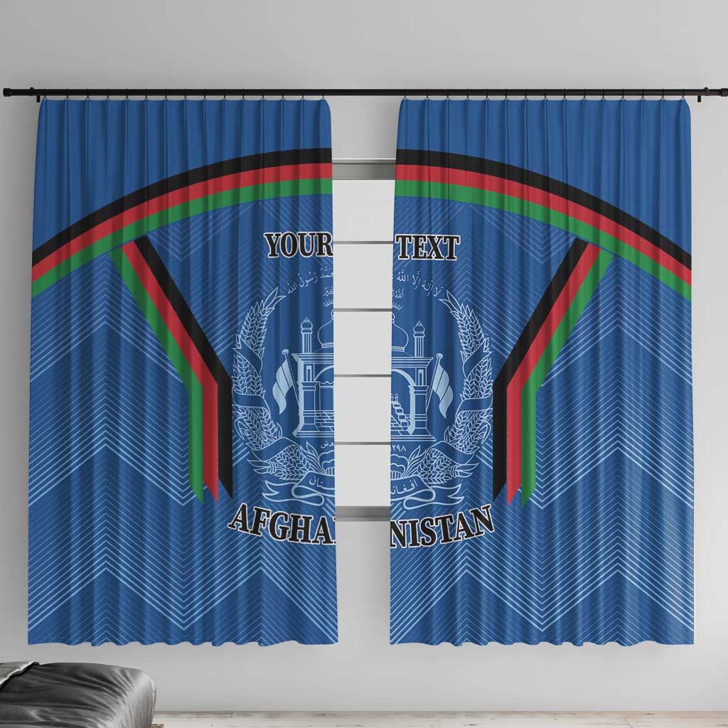 Custom Afghanistan Cricket Window Curtain Afghan Coat Of Arm with Special Flag - Wonder Print Shop