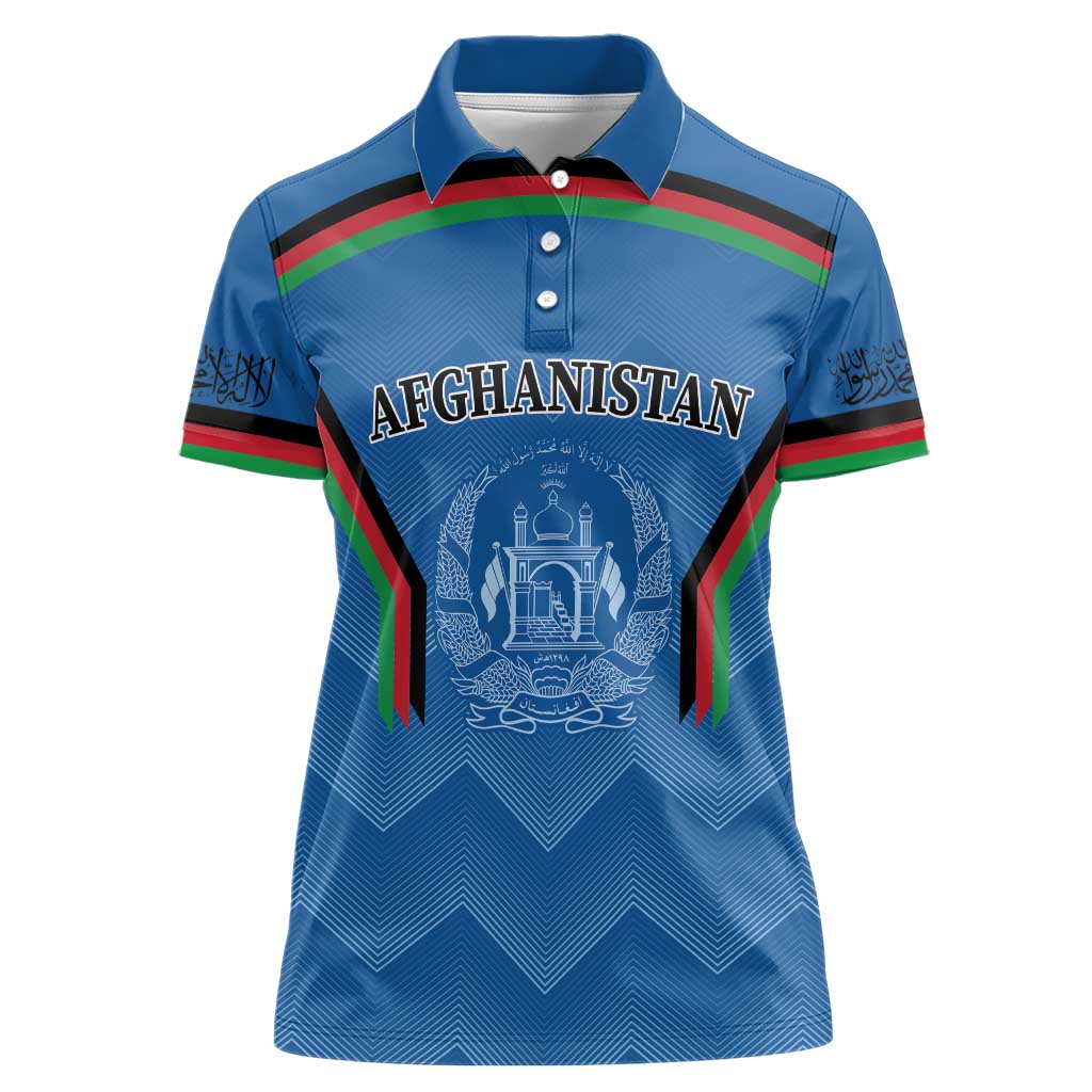 Custom Afghanistan Cricket Women Polo Shirt Afghan Coat Of Arm with Special Flag - Wonder Print Shop