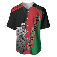 Cricket baseball jersey with AFGHANISTAN print, red/black/green panels, button placket