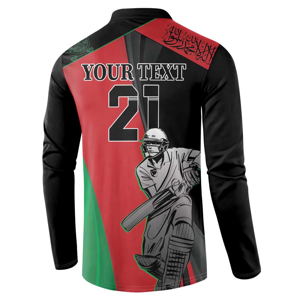 Black back cricket sweatshirt with green-red panel, 'YOUR TEXT' over number 2 and player art