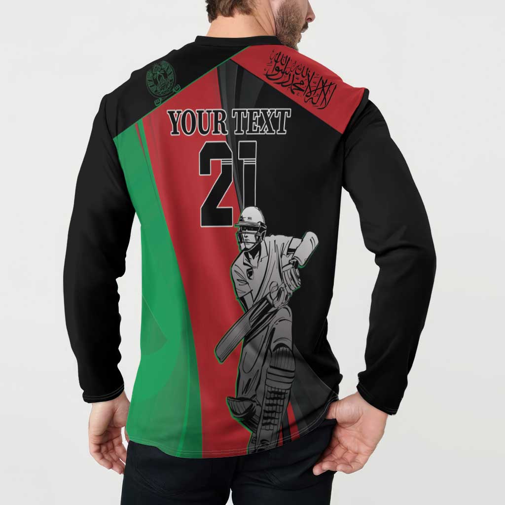 Back view black cricket sweatshirt with green-red-white panel, number 2 and player art