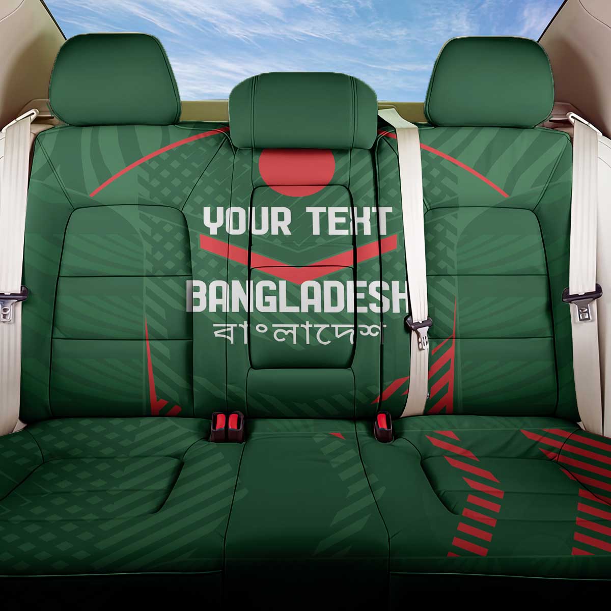 Custom Bangladesh Cricket Back Car Seat Cover Go Tigers Sporty Version LT9 - Wonder Print Shop