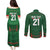 Custom Bangladesh Cricket Couples Matching Puletasi and Long Sleeve Button Shirt Go Tigers Sporty Version LT9 - Wonder Print Shop