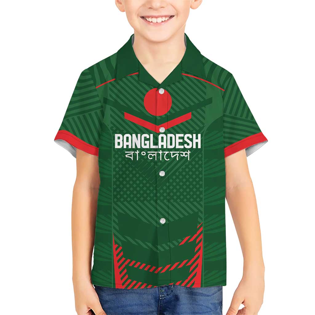 Custom Bangladesh Cricket Kid Hawaiian Shirt Go Tigers Sporty Version - Wonder Print Shop