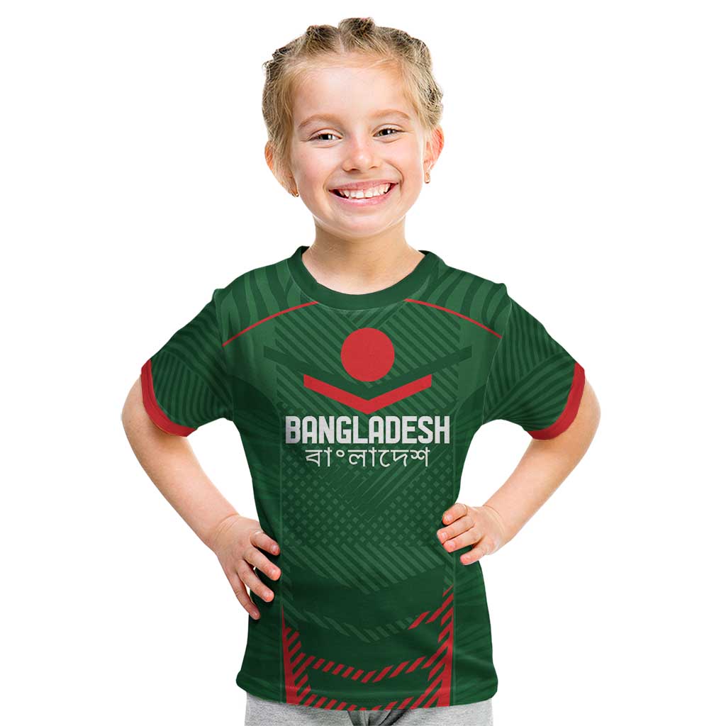 Custom Bangladesh Cricket Kid T Shirt Go Tigers Sporty Version - Wonder Print Shop