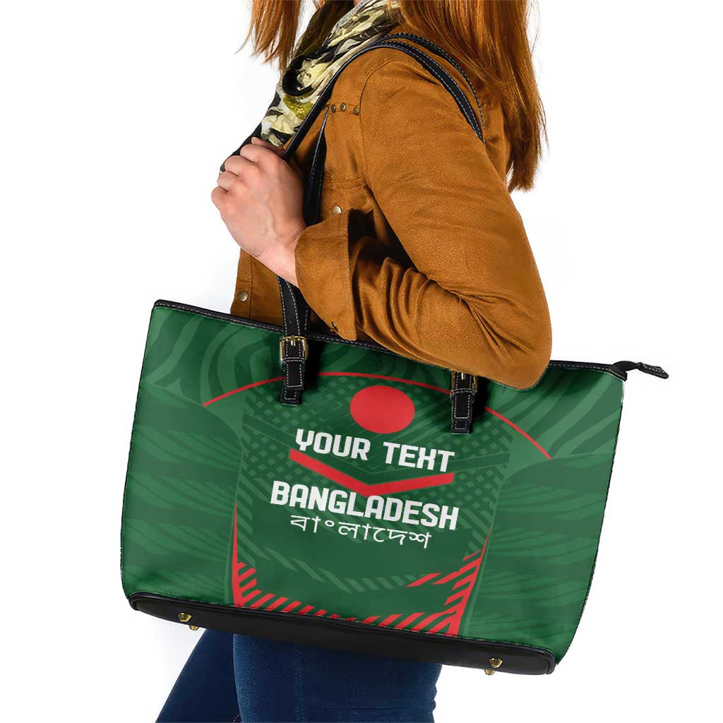 Custom Bangladesh Cricket Leather Tote Bag Go Tigers Sporty Version - Wonder Print Shop