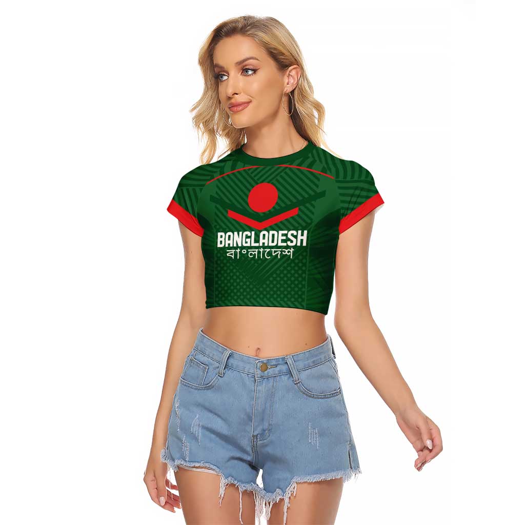 Custom Bangladesh Cricket Raglan Cropped T Shirt Go Tigers Sporty Version