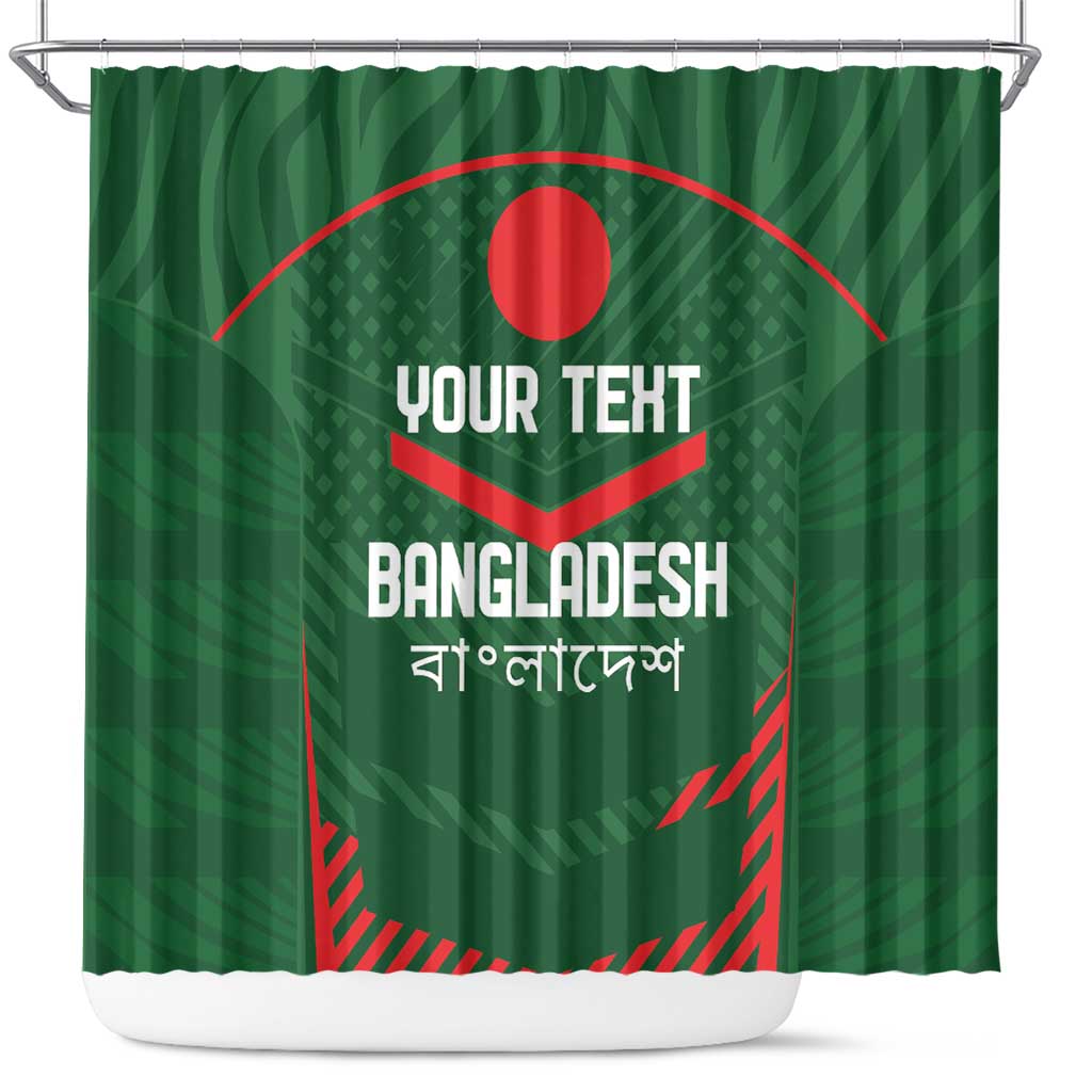 Custom Bangladesh Cricket Shower Curtain Go Tigers Sporty Version