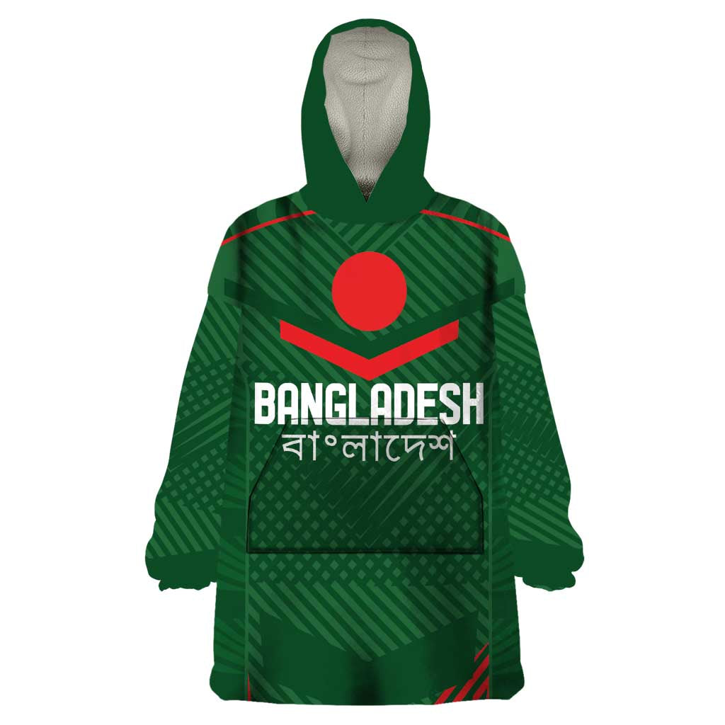 Custom Bangladesh Cricket Wearable Blanket Hoodie Go Tigers Sporty Version