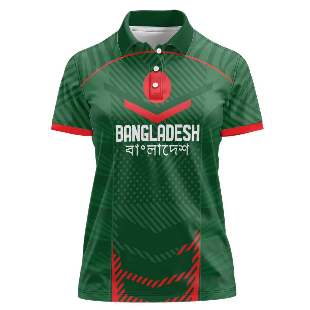 Custom Bangladesh Cricket Women Polo Shirt Go Tigers Sporty Version