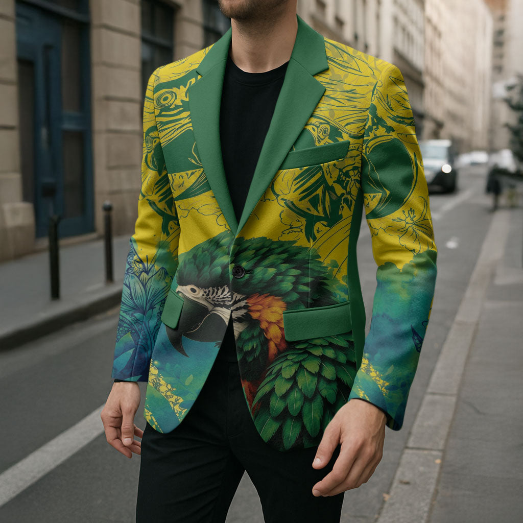 Custom Brasil Concept Guacamayo 2026 Floral Blazer Green Edition