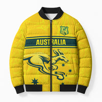 World Cricket Custom Australia Bomber Puffer Jacket Aussie! Aussie! Oi! Oi! Oi!