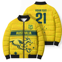 World Cricket Custom Australia Bomber Puffer Jacket Aussie! Aussie! Oi! Oi! Oi!