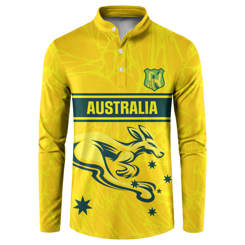 World Cricket Custom Australia Button Sweatshirt Aussie! Aussie! Oi! Oi! Oi!