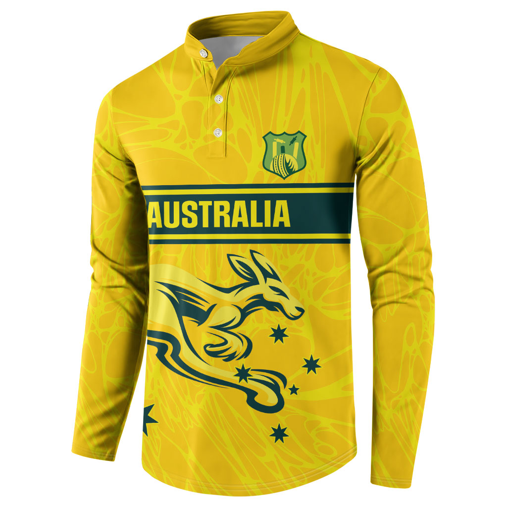 World Cricket Custom Australia Button Sweatshirt Aussie! Aussie! Oi! Oi! Oi!