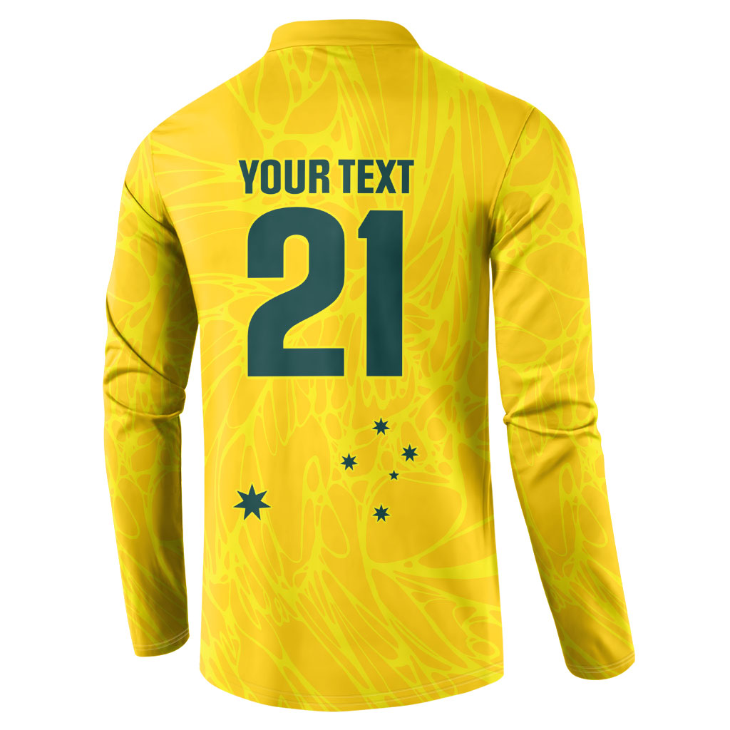 World Cricket Custom Australia Button Sweatshirt Aussie! Aussie! Oi! Oi! Oi!
