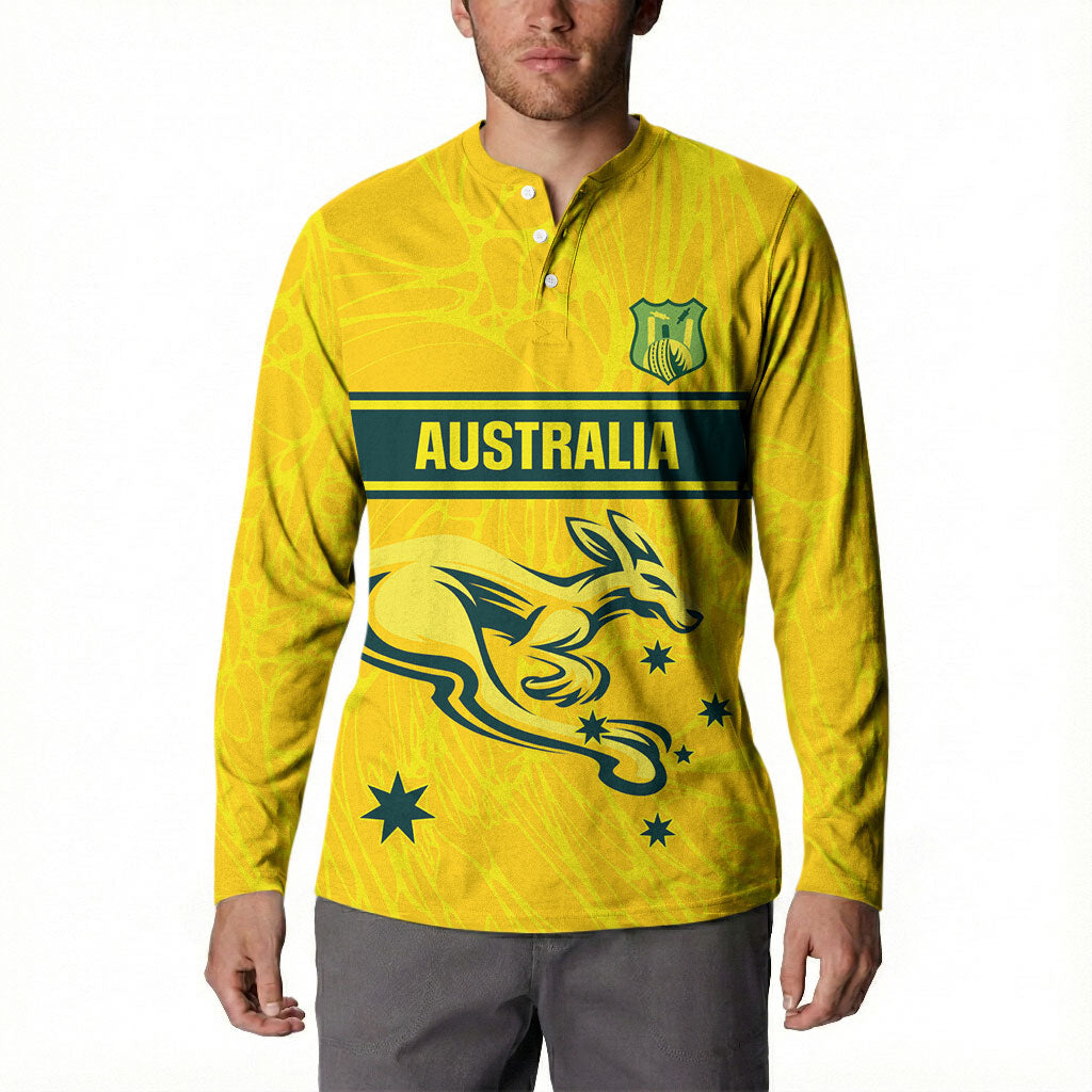 World Cricket Custom Australia Button Sweatshirt Aussie! Aussie! Oi! Oi! Oi!