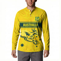 World Cricket Custom Australia Button Sweatshirt Aussie! Aussie! Oi! Oi! Oi!