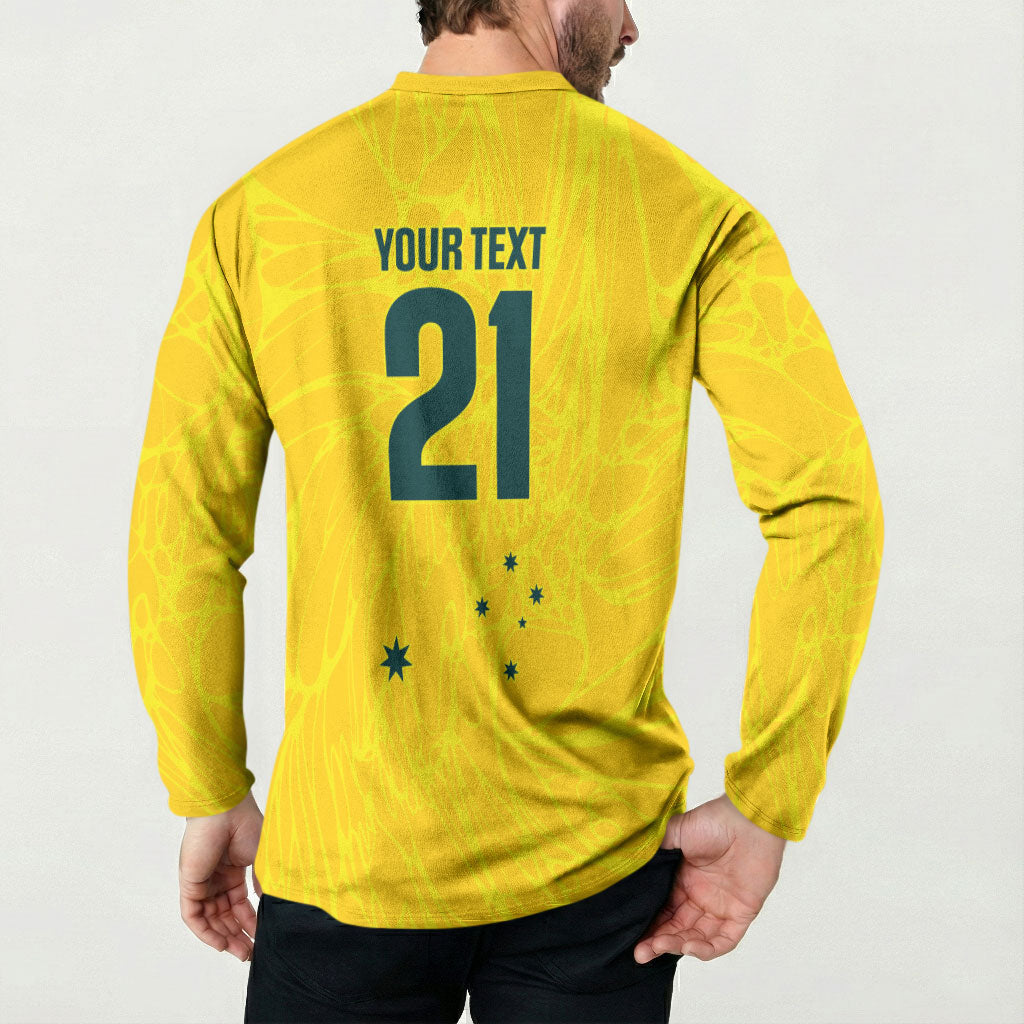 World Cricket Custom Australia Button Sweatshirt Aussie! Aussie! Oi! Oi! Oi!