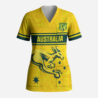 World Cricket Custom Australia Scrub Top Aussie! Aussie! Oi! Oi! Oi!