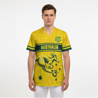 World Cricket Custom Australia Scrub Top Aussie! Aussie! Oi! Oi! Oi!