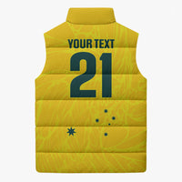 World Cricket Custom Australia Sleeveless Puffer Jacket Aussie! Aussie! Oi! Oi! Oi!
