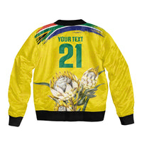 World Cricket Custom South Africa Bomber Jacket Protea Flower Come On Proteas!