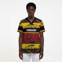 World Cricket Custom Zimbabwe Scrub Top Zimbabwe Bird Go Chevrons!