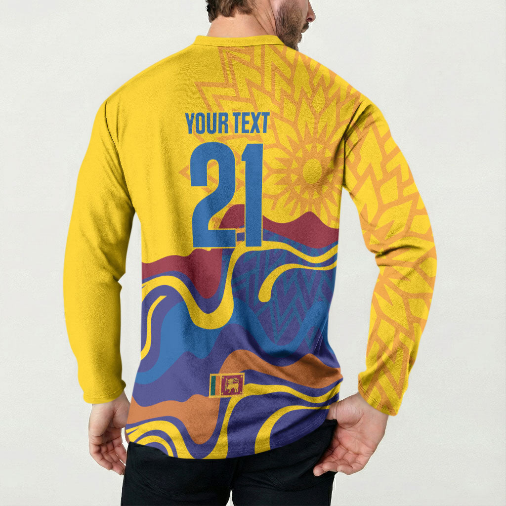 World Cricket Custom Sri Lanka Button Sweatshirt Lion with Sword Api Dinamu!