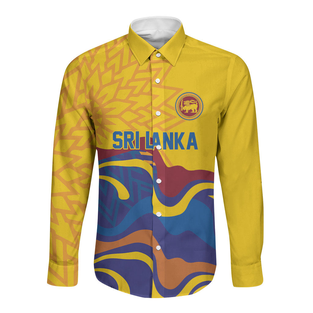 World Cricket Custom Sri Lanka Long Sleeve Button Shirt Lion with Sword Api Dinamu!