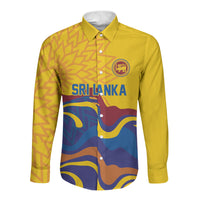 World Cricket Custom Sri Lanka Long Sleeve Button Shirt Lion with Sword Api Dinamu!
