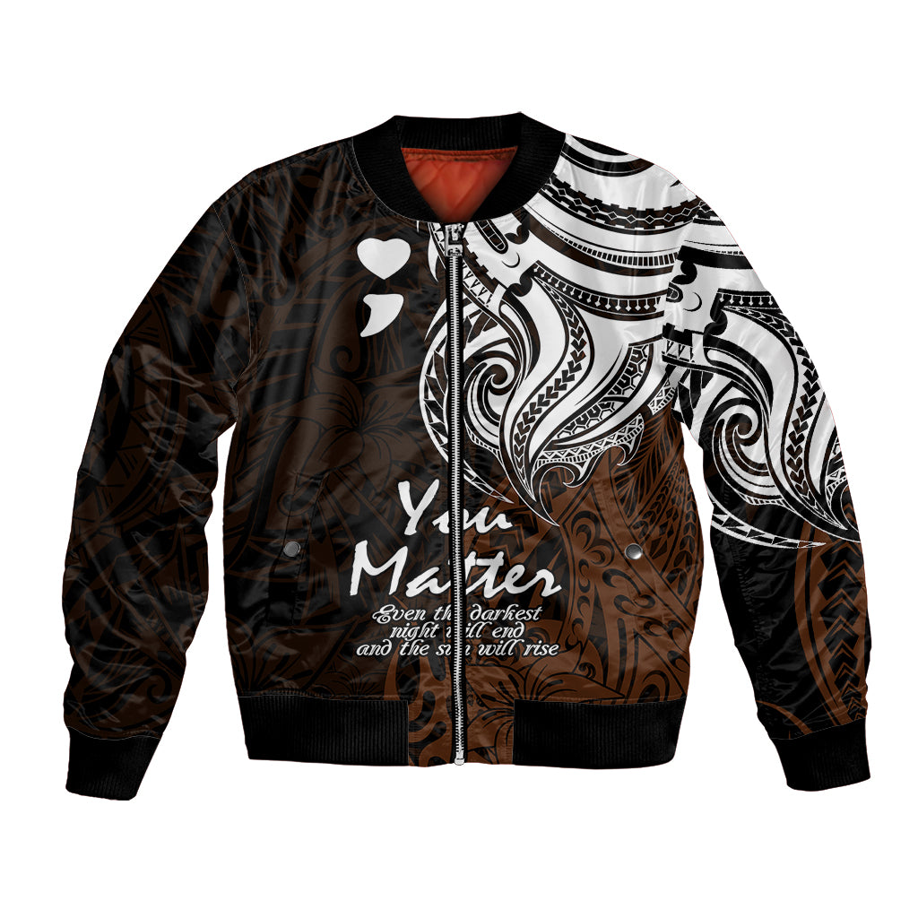 Unisex bomber jacket with black and gold tribal graphic, heart motifs